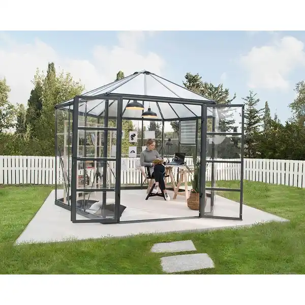 Bild 1 von Palram - Canopia Oasis 3.6 x 3.2 Gewächshaus rund Gewächshaus hexagon Glas Pavi