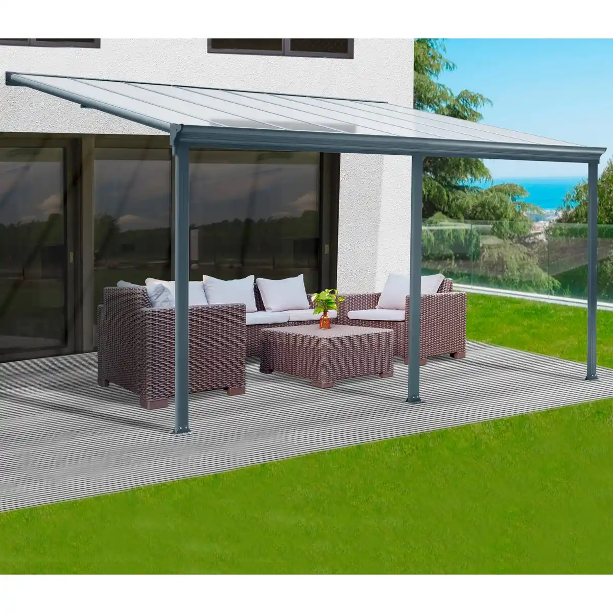 Bild 1 von Floraworld Terrassenüberdachung Anthrazit 496 cm x 303 cm