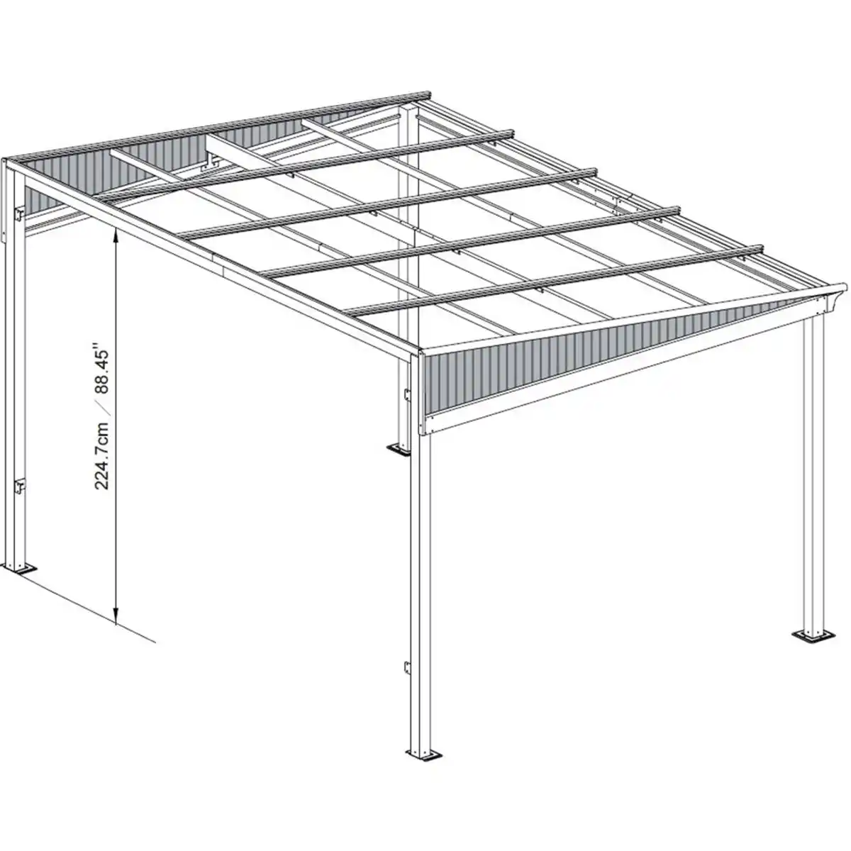 Bild 4 von Sojag Terrassenüberdachung St. Barth Anthrazit 296 x 364 cm