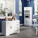 Bild 2 von Sideboard Beistellschrank mit 4 Schubladen, verstellbarem Einlegeboden