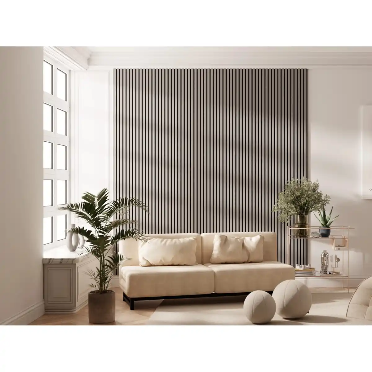 Bild 3 von Akustikpaneel Foliert Sandgrau Filz Schwarz 60 cm x 240 cm FSC®