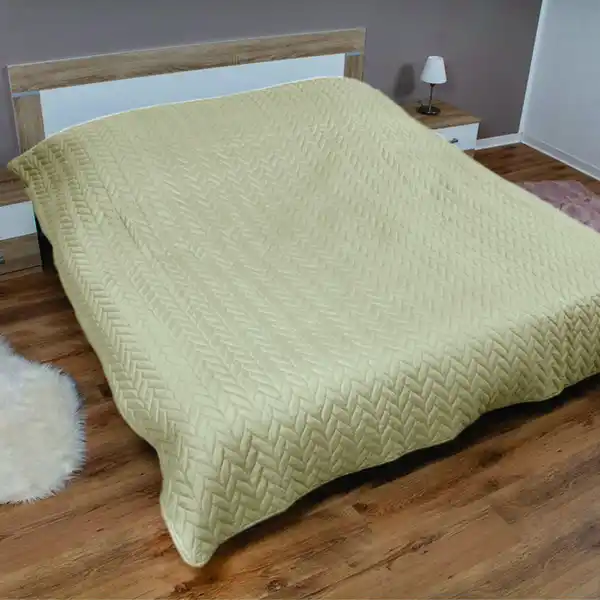 Bild 1 von Bett- und Sofaüberwurf mit Zopfmuster 220x240cm Farbe: Beige