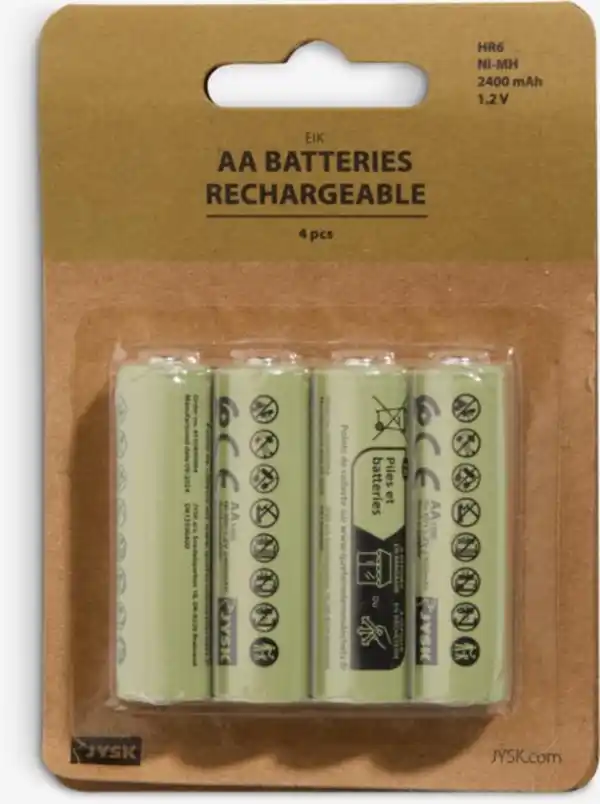 Bild 1 von Akku-Batterie wiederaufladbar EIK AA 4Stk/Pck