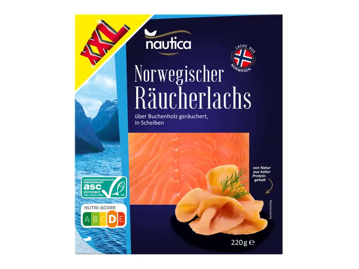 Bild 1 von XXL Nautica ASC Norwegischer Räucherlachs,  220 g