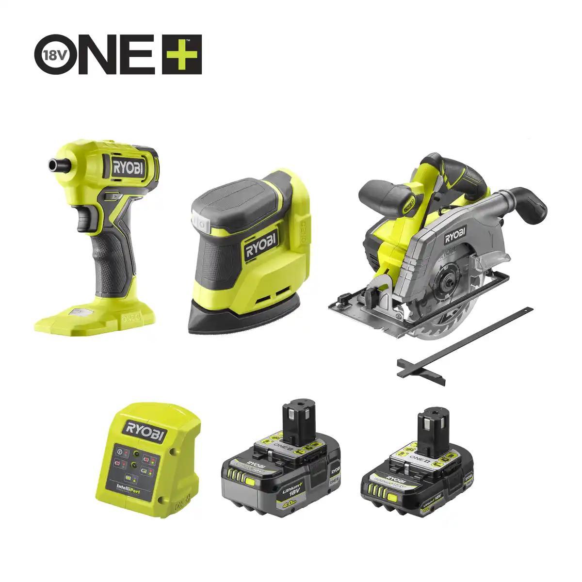 Bild 1 von Ryobi Akku-Kombi-Kit 'R18CK3G-242G' mit 2 Akkus