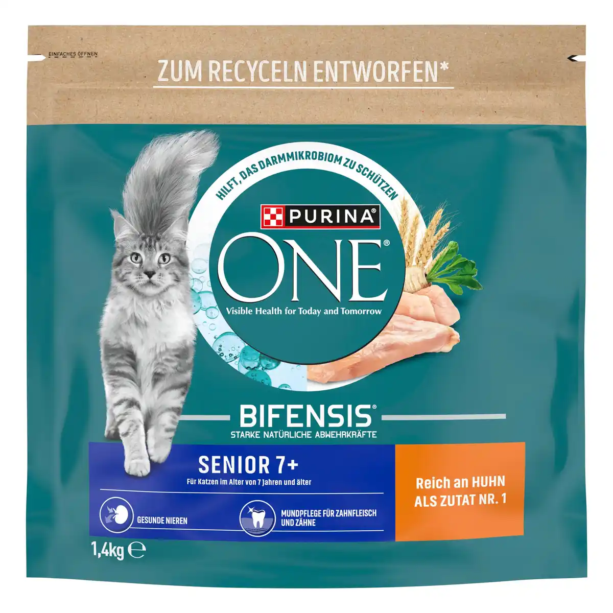 Bild 1 von Purina One Katzenfutter Senior 7+ reich an Huhn 1,4 kg