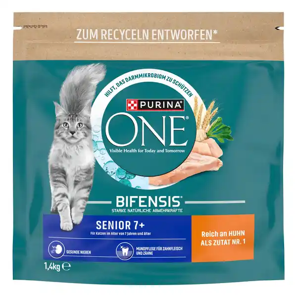 Bild 1 von Purina One Katzenfutter Senior 7+ reich an Huhn 1,4 kg