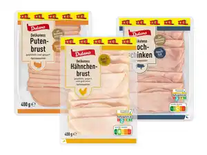 XXL Dulano Delikatess Hähnchenbrust/Kochschinken/Putenbrust,  400 g