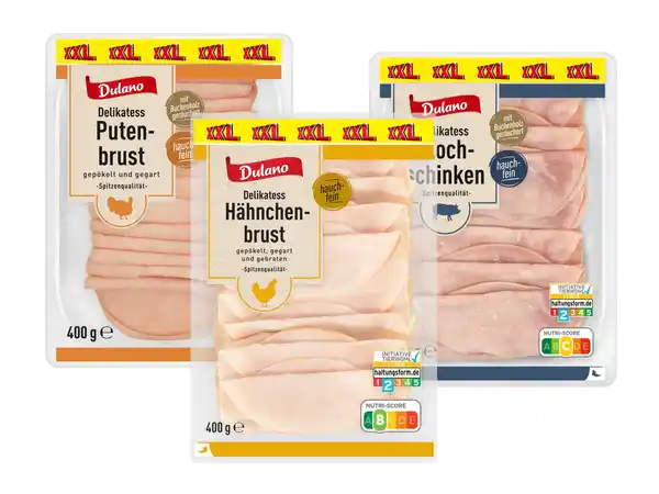 Bild 1 von XXL Dulano Delikatess Hähnchenbrust/Kochschinken/Putenbrust,  400 g