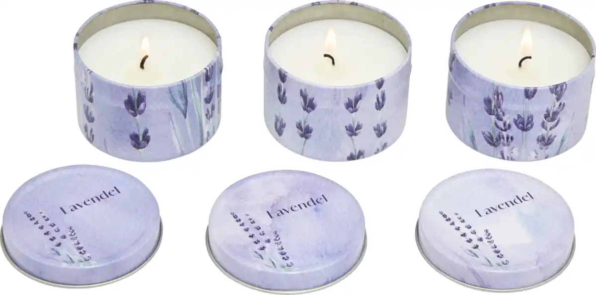 Bild 3 von IDEENWELT Duftkerzen in Metalldosen Lavendel 3er-Set