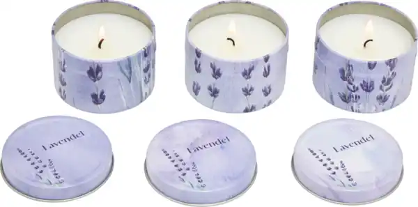 Bild 3 von IDEENWELT Duftkerzen in Metalldosen Lavendel 3er-Set