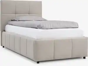 Bettgestell VEMMELEV 90x200 beige Stoff
