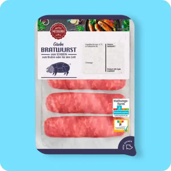 Bild 1 von MEINE METZGEREI Grobe Bratwurst, Vom Schwein