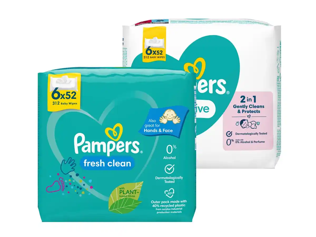 Bild 1 von Pampers Feuchte Tücher,  312 St