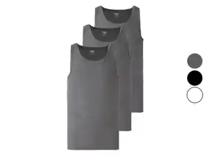 LIVERGY® Herren Unterhemd Feinripp, 3 Stück, mit reiner Baumwolle