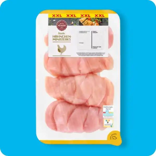 Bild 1 von MEINE METZGEREI Hähnchen-Ministeaks, Aus dem Hähnchenbrustfilet geschnitten