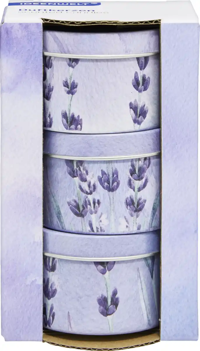 Bild 1 von IDEENWELT Duftkerzen in Metalldosen Lavendel 3er-Set