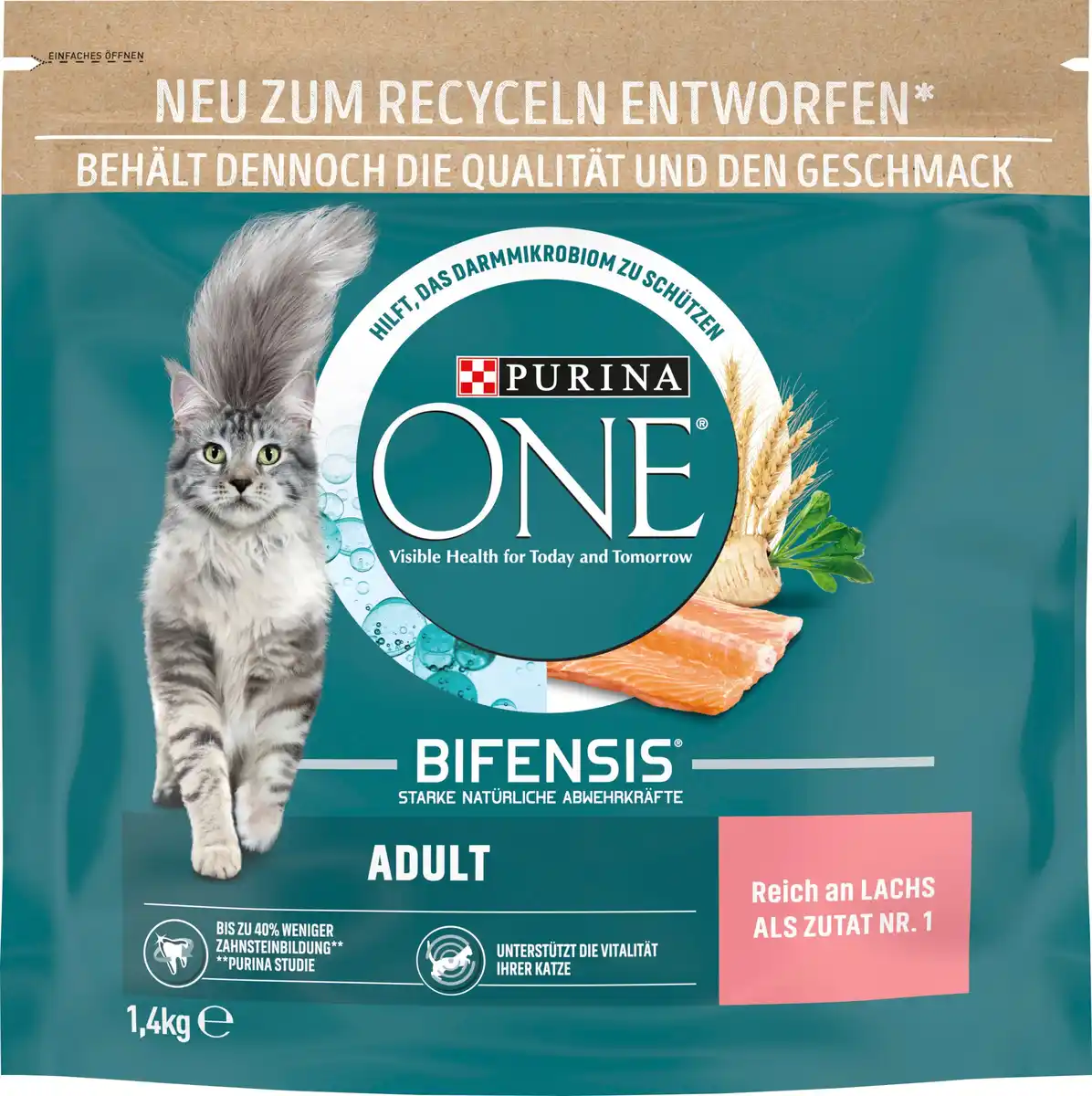 Bild 1 von Purina One Katzenfutter Adult reich an Lachs 1,4 kg