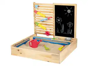 Playtive Sandkasten mit Wasserspielwand, 28-teilig