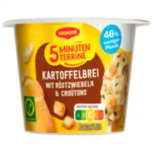 Maggi 5 Minuten Terrine Kartoffelbrei mit Röstzwiebeln & Croutons