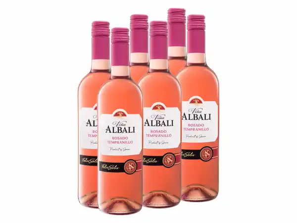 Bild 1 von 6 x 0,75-l-Flasche Weinpaket Felix Solis Viña Albali Rosado Tempranillo Valdepeñas DO trocken vegan, Roséwein