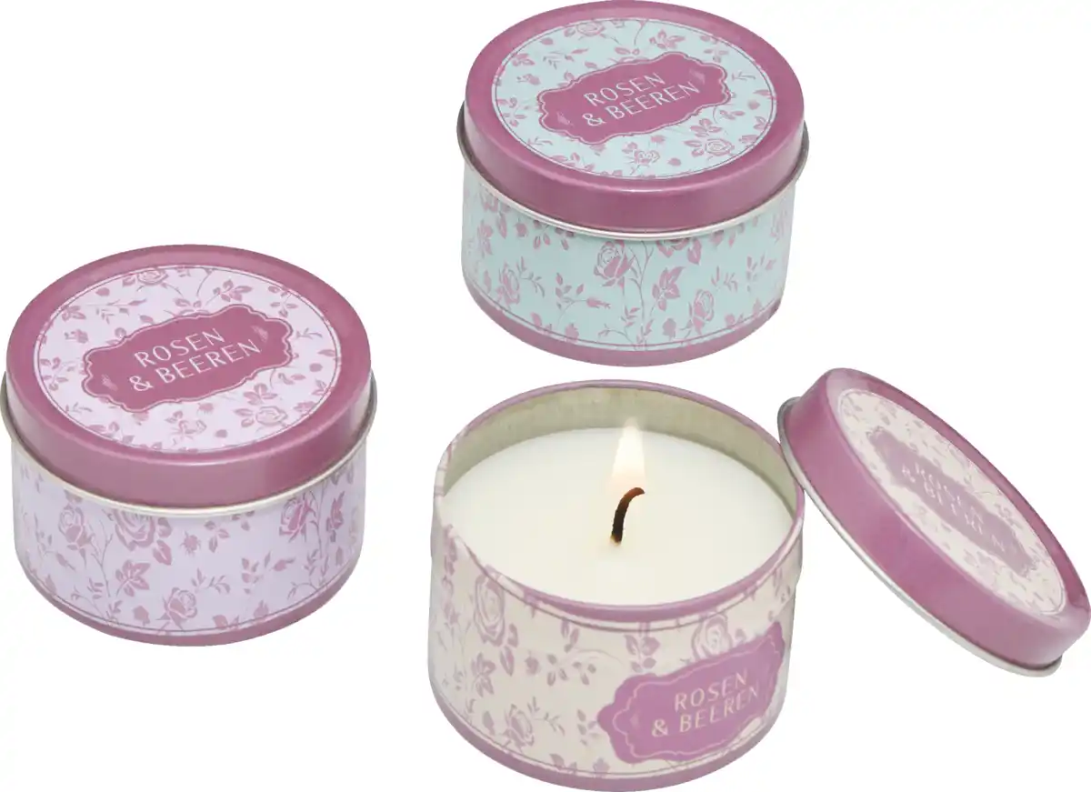 Bild 4 von IDEENWELT Duftkerzen in Metalldosen Rosen & Beeren 3er-Set