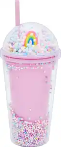 IDEENWELT Trinkbecher mit Perlen Rosa
