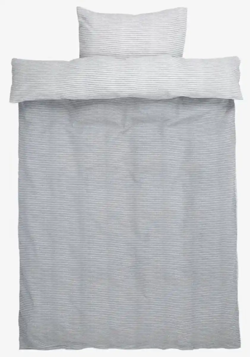Bild 1 von Seersucker-Bettwäsche LOLA 135x200 grau/weiß