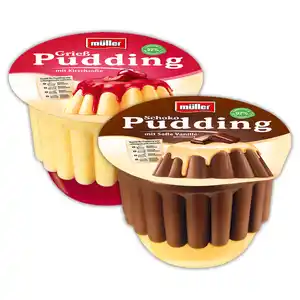 Müller Pudding mit Soße