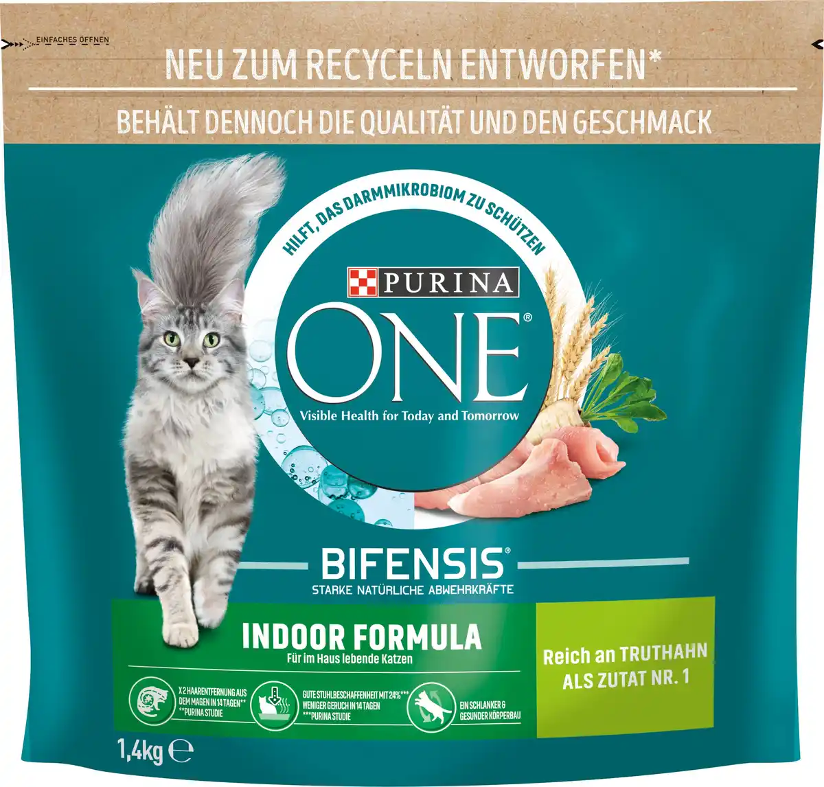 Bild 1 von Purina One Katzenfutter Indoor Formula reich an Truthahn 1,4 kg