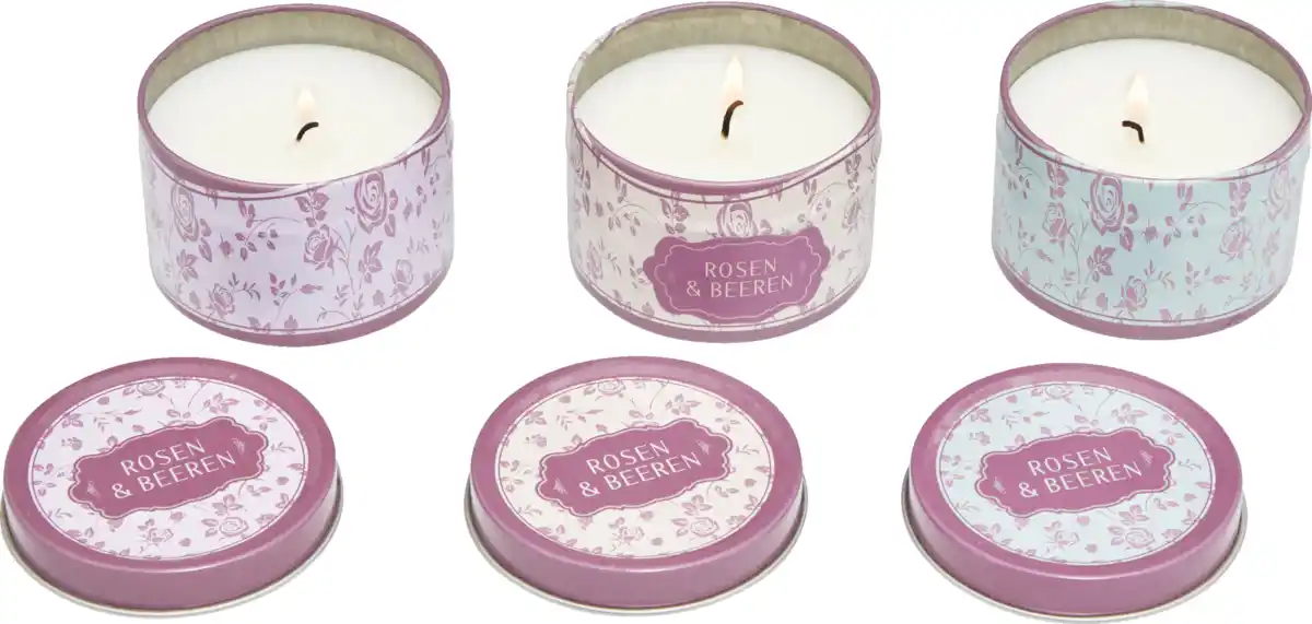 Bild 3 von IDEENWELT Duftkerzen in Metalldosen Rosen & Beeren 3er-Set