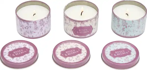 Bild 3 von IDEENWELT Duftkerzen in Metalldosen Rosen & Beeren 3er-Set