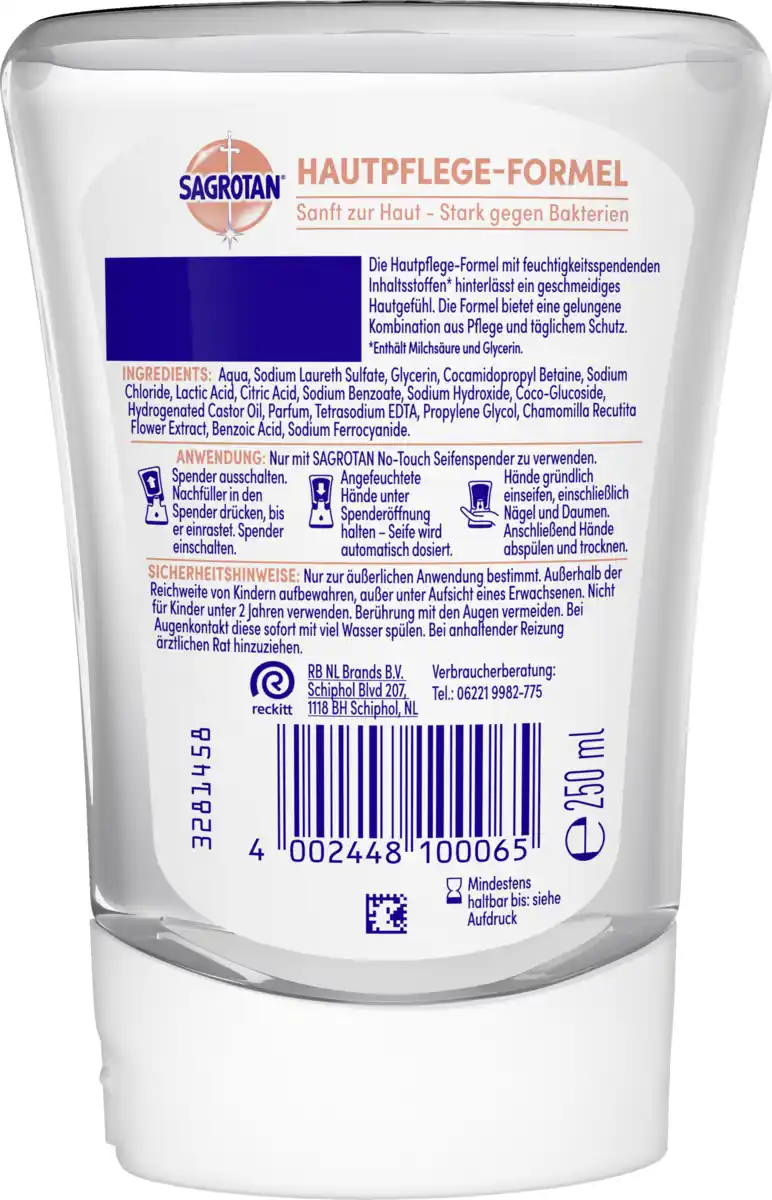 Bild 2 von Sagrotan No-Touch Nachfüller Flüssige Handseife Lotusblüte & Kamillenöl, 250 ml