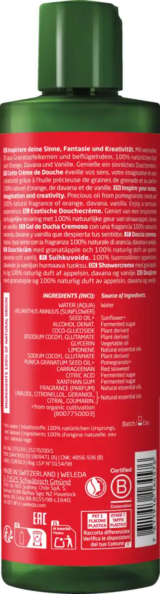 Bild 2 von Weleda Inspire Shower Cream Granatapfel, 400 ml