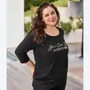 Bild 1 von Damen-Langarmshirt mit Druck, große Größen