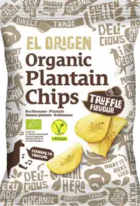 el origen Bio Kochbananen Chips Trüffel, 80 g