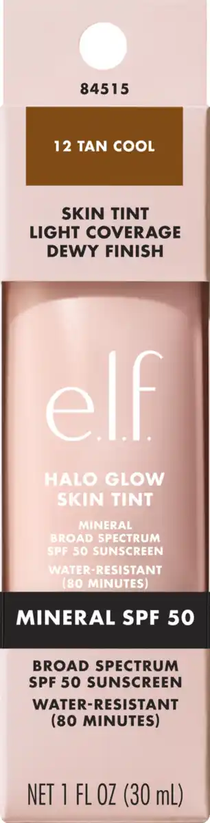 Bild 1 von e.l.f. Cosmetics Halo Glow Skin Tint 12 Tan Cool LSF50, 30 ml