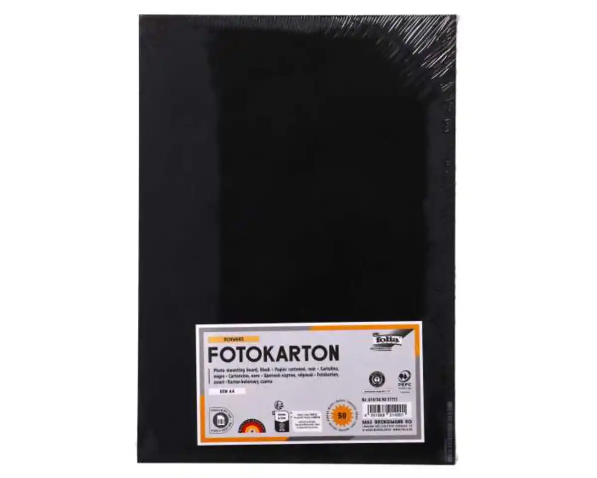Bild 1 von FOLIA Fotokarton schwarz DIN A4