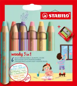 STABILO 6 Multitalent-Stifte Woody 3in1