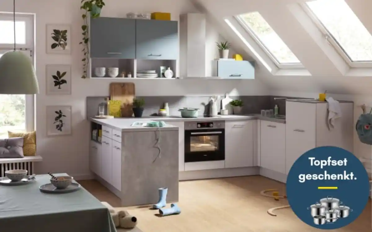 Bild 1 von Impuls - Einbauküche IP1200, Space grey, inklusive Elektrogeräte