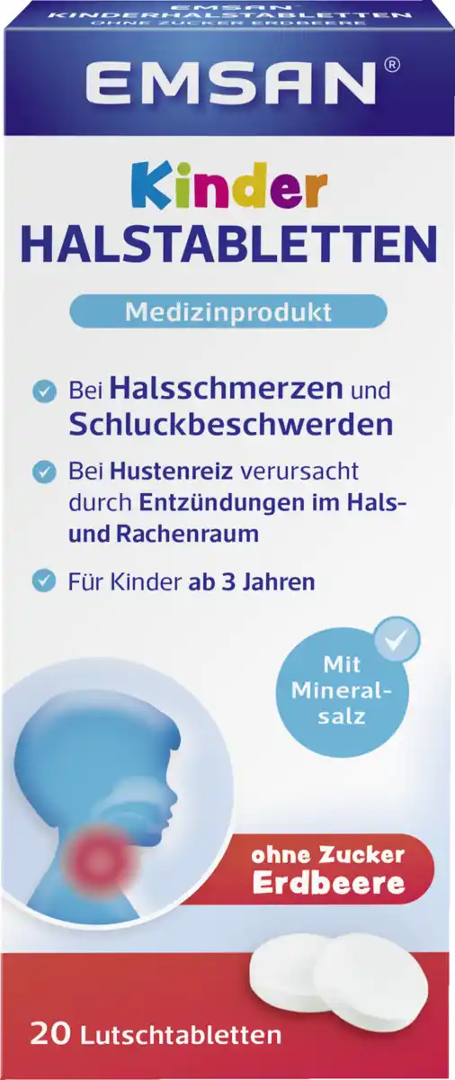 Bild 3 von Emsan Kinderhalstabletten ohne Zucker Erdbeere