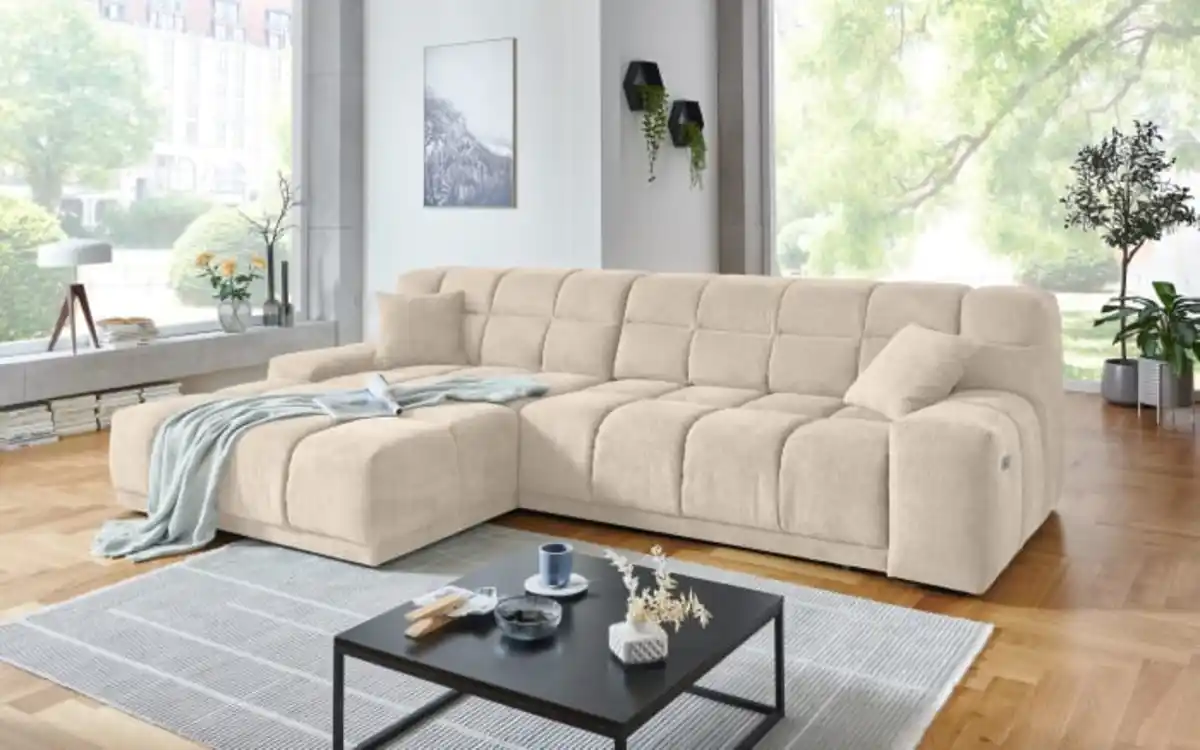 Bild 1 von Wohnlandschaft London, beige, inkl. elektrischer Sitztiefenverstellung