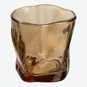 Teelichthalter aus Glas, ca. 7,5x7,5x7 cm