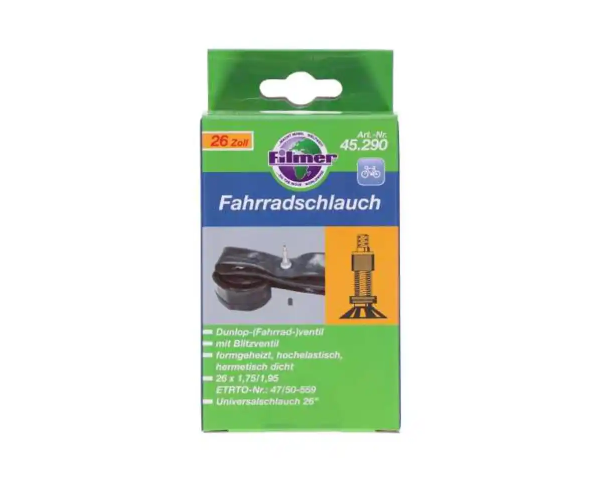 Bild 1 von Filmer Fahrradschlauch Dunlopventil 26 Zoll, 1,75/1,95