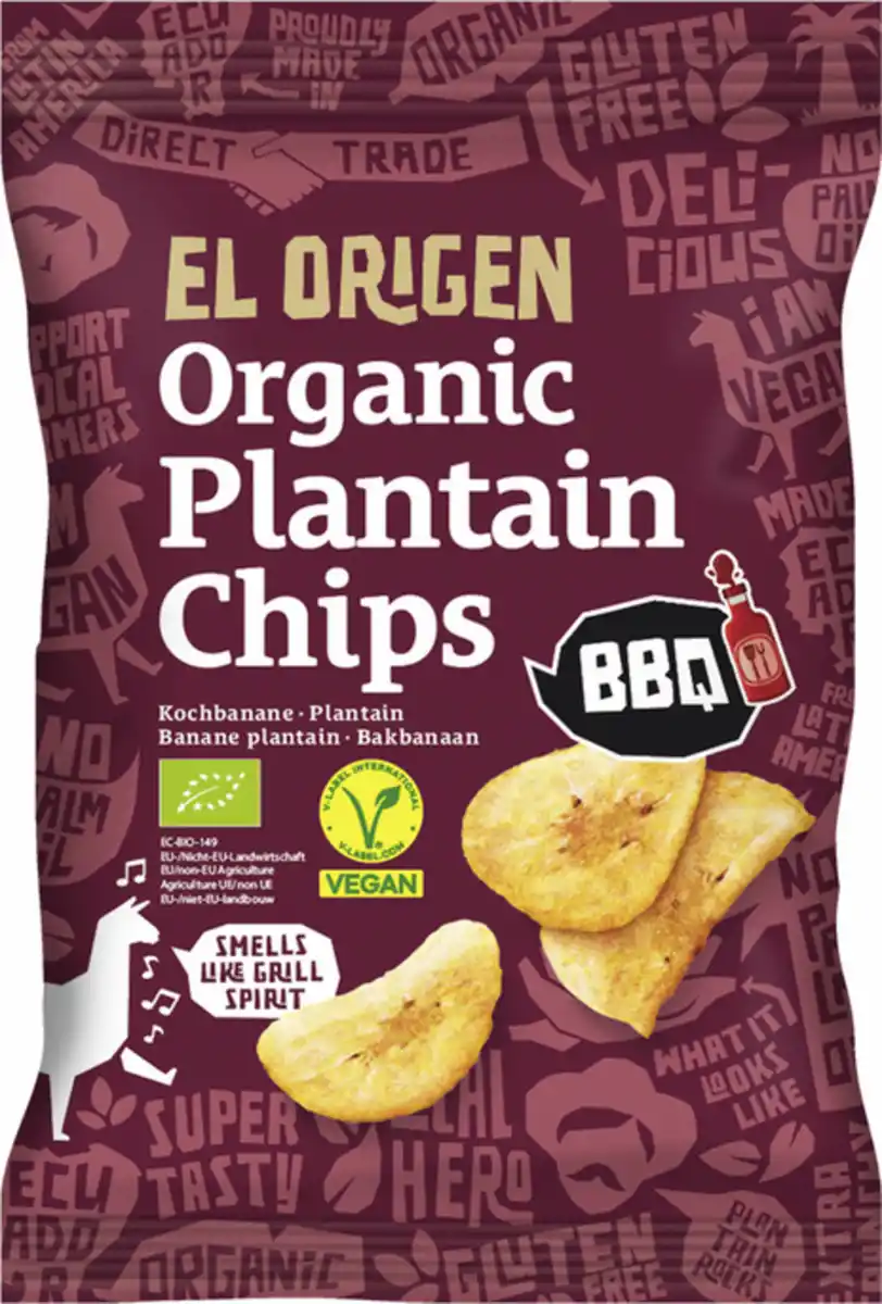 Bild 1 von el origen Bio Kochbananen Chips BBQ, 80 g