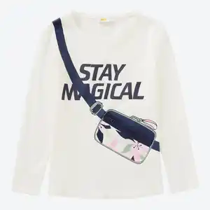 Kinder-Mädchen-Shirt mit aufgenähter Tasche