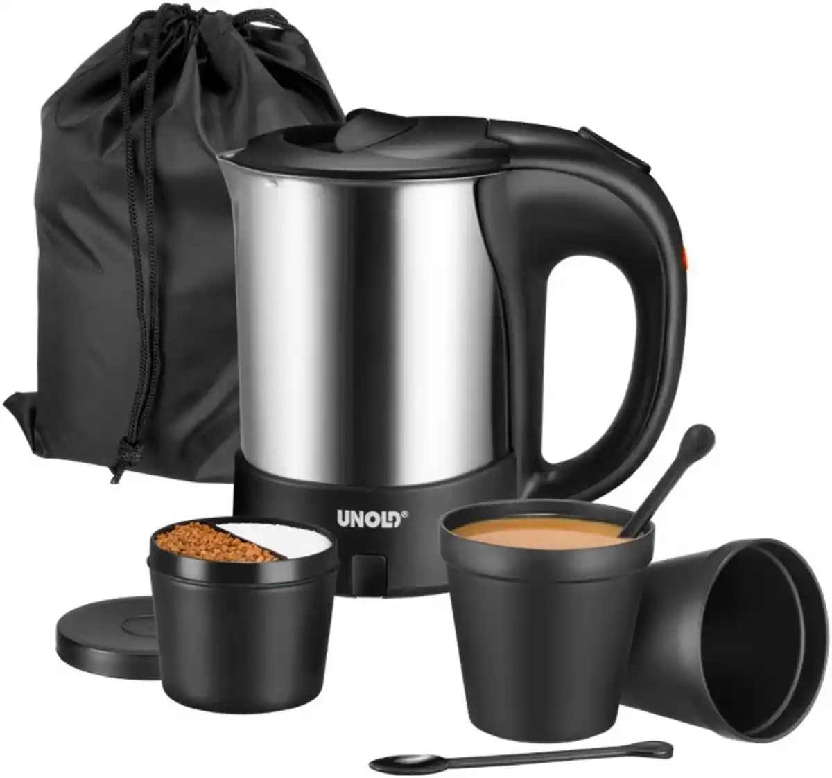 Bild 1 von 18575 Reisewasserkocher edelstahl/schwarz