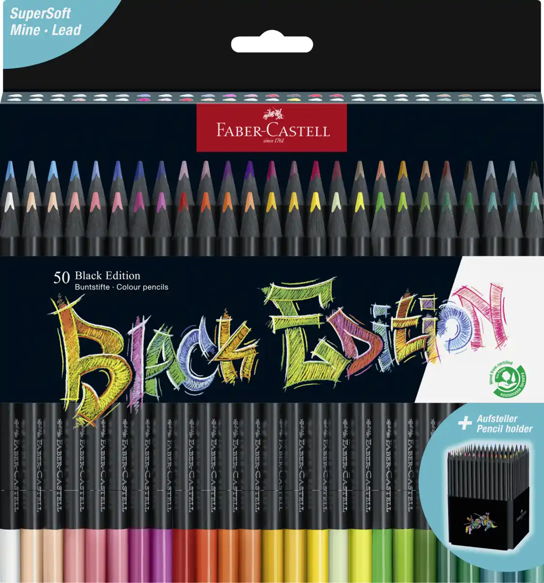 Bild 1 von Faber-Castell 50er Set Buntstift Black Edition mit Aufsteller