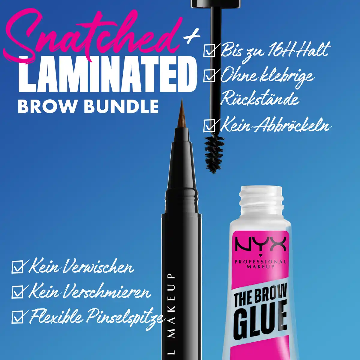 Bild 3 von NYX Professional MakeUp Brow Kit 4 Brow Pen Ash Brown + Brow Glue Stick