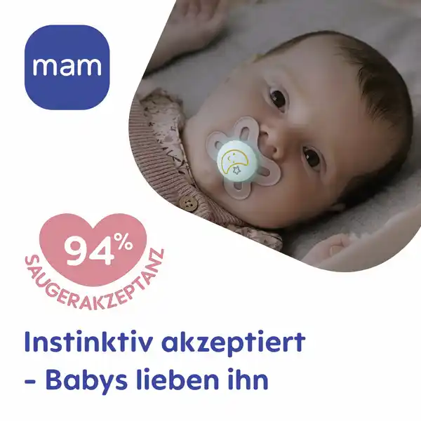 Bild 4 von MAM Schnuller Start Night Silikon, 0-2 M., lilac